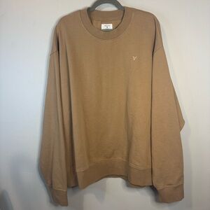American Eagle Outfitters Men's Camel Crewneck Sweater